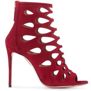 Aquazzura Spice Red Suede Boom Bootie 105